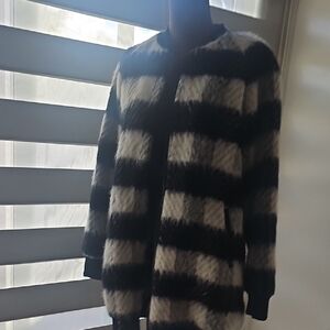 Greylin Monochrome Fuzzy Cardigan